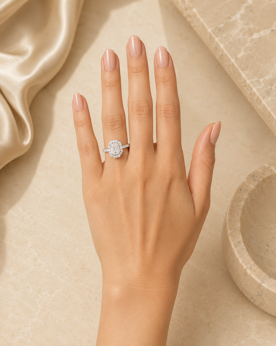 Asterica Emerald Solitaire Ring
