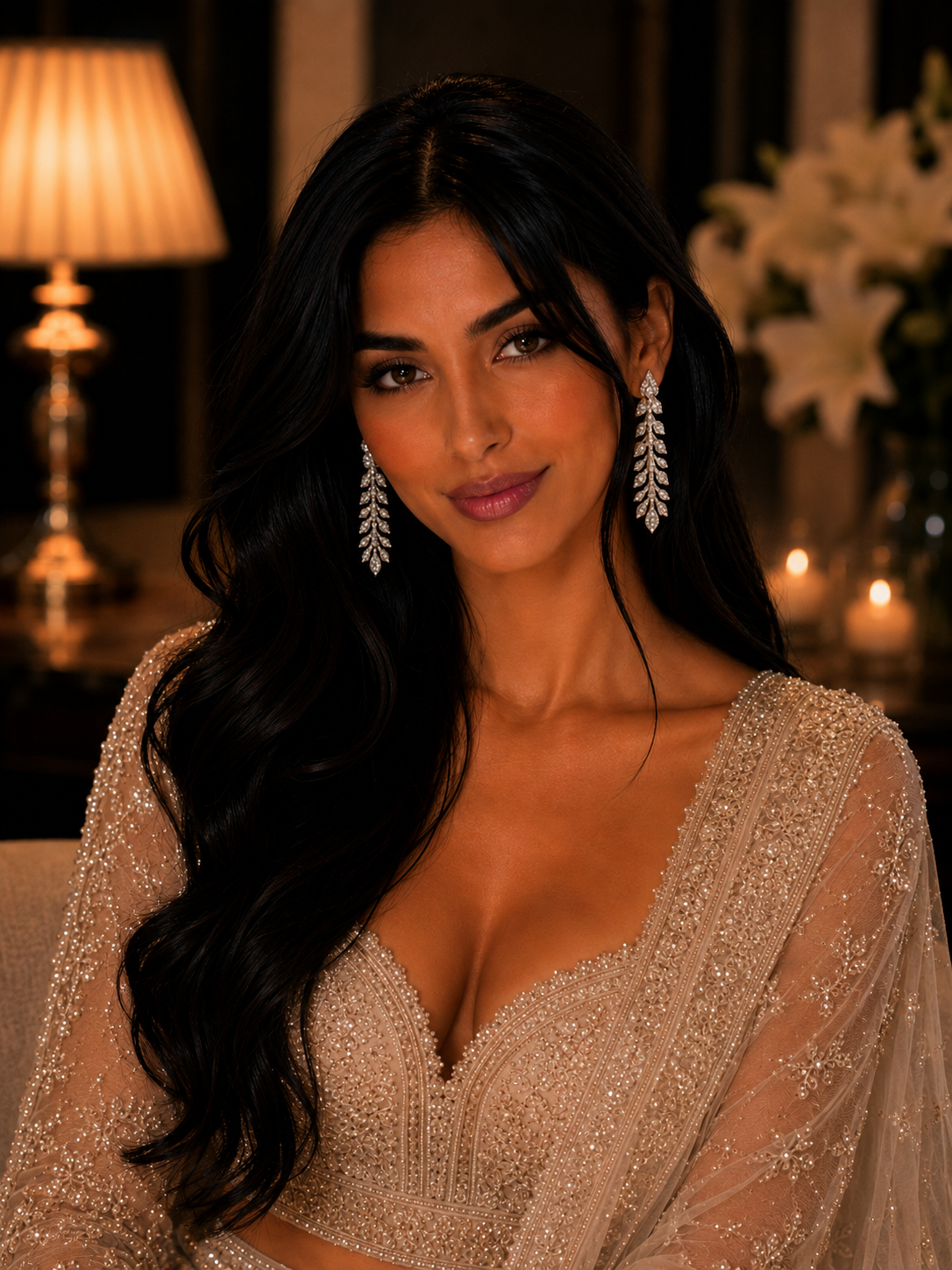 Aurelia Cascading Diamond Earrings in 18K Gold