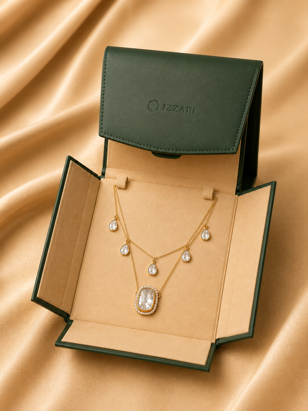 Izzari Celeste Layered Diamond Necklace in 18K Gold