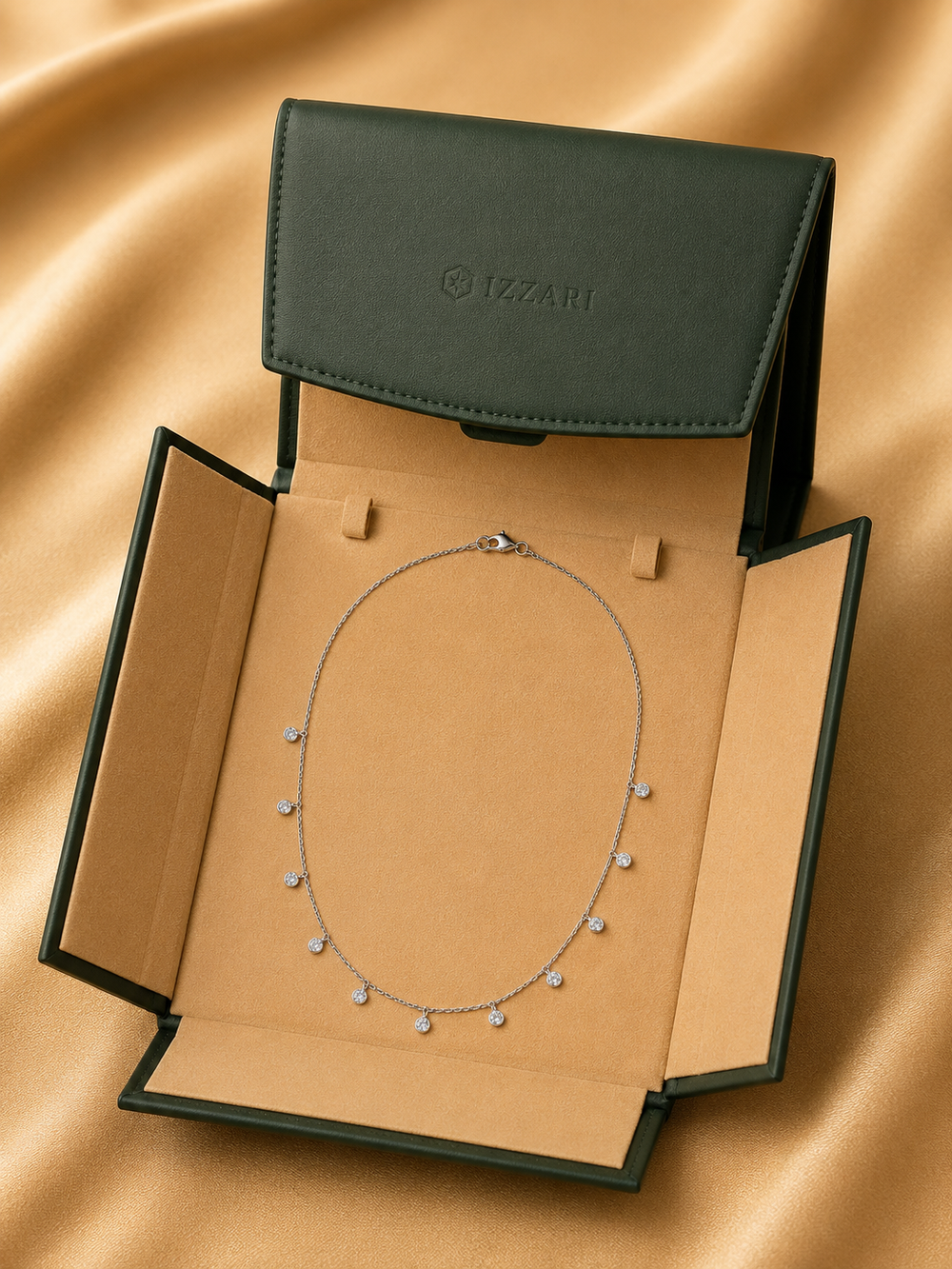 Minimal Diamond Charm Necklace in 18K Gold
