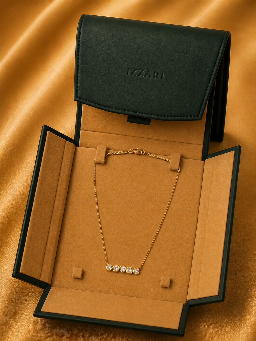 Celeste Charm Diamond Station Necklace in 18K Gold | Luxury Fine Jewellery