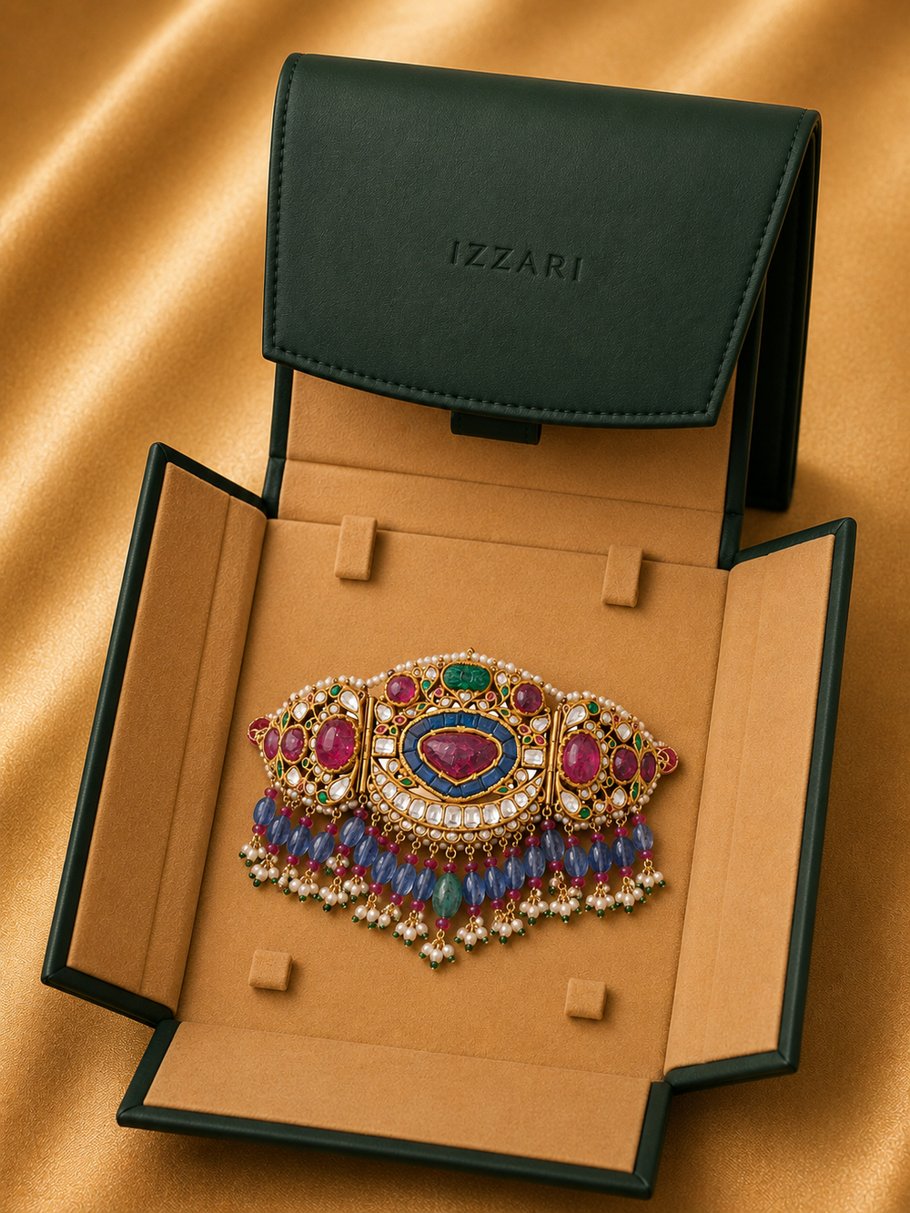 Maharani Polki Kundan Statement Necklace in 22K Gold | Luxury Heritage Fine Jewellery