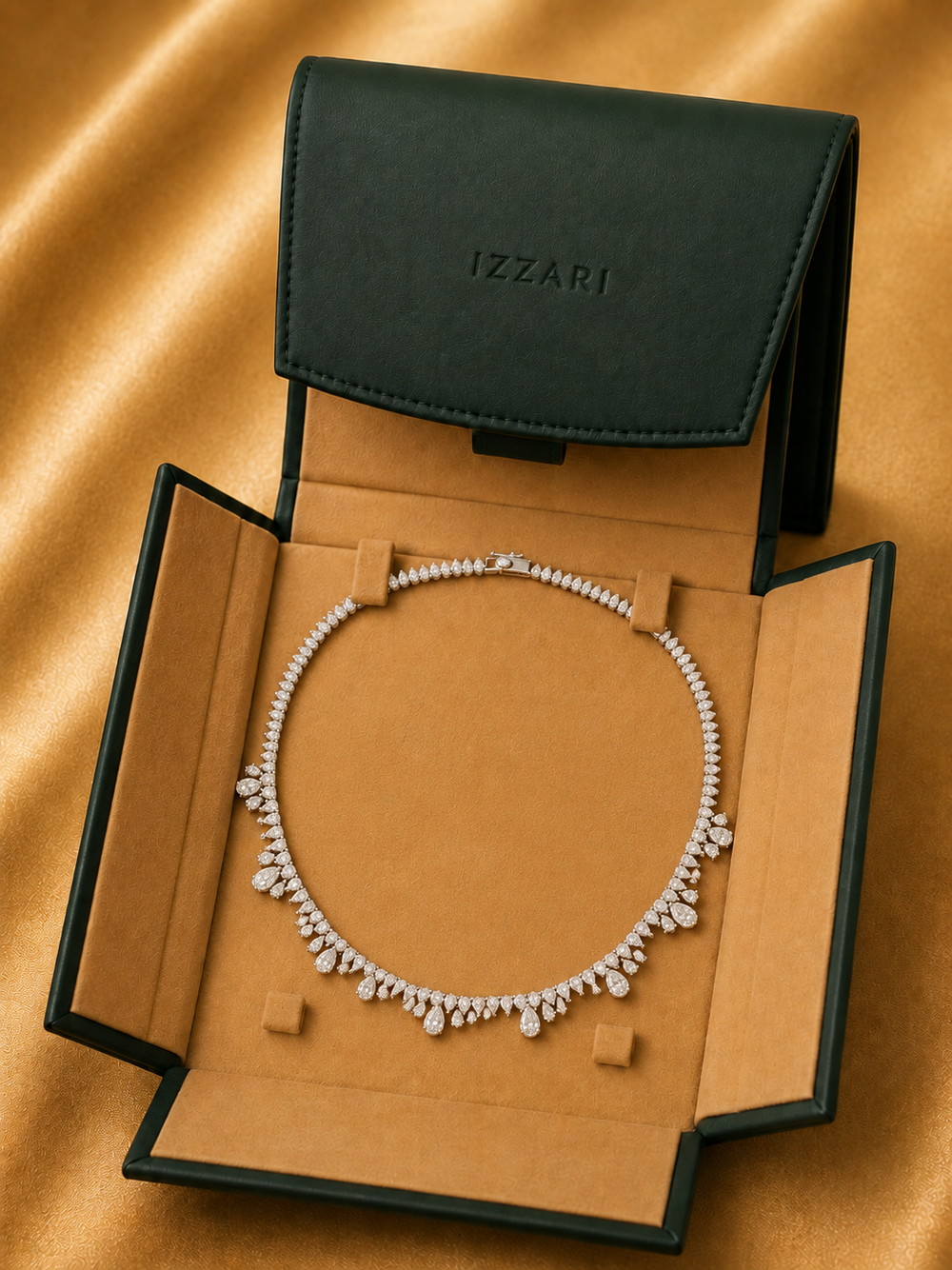 Aurora Drop Diamond Statement Necklace in 18K Gold | Luxury Fine Jewellery