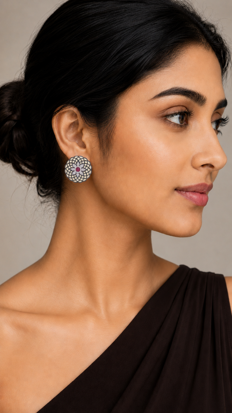 Seraphina Ruby Scale Diamond Earrings