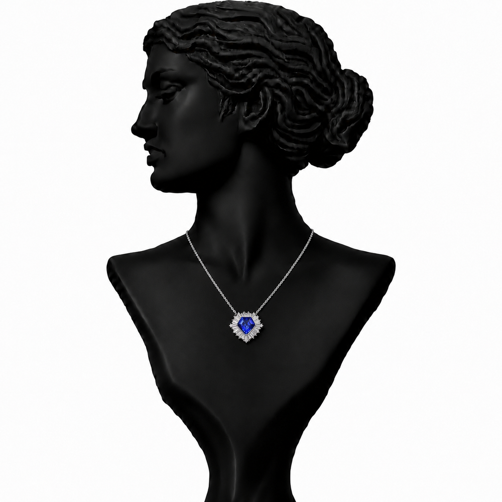 Tanzanite Eye Diamond Pendant Necklace in 18K Gold | Luxury Fine Jewellery