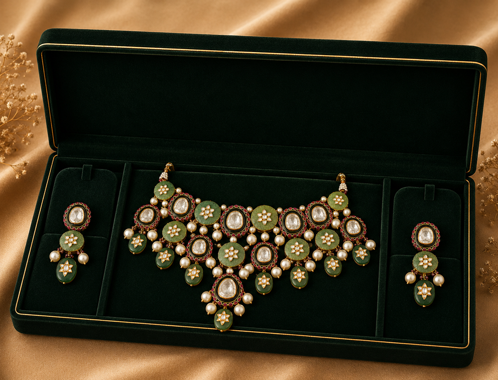 Zehra Emerald Heritage Bridal Set