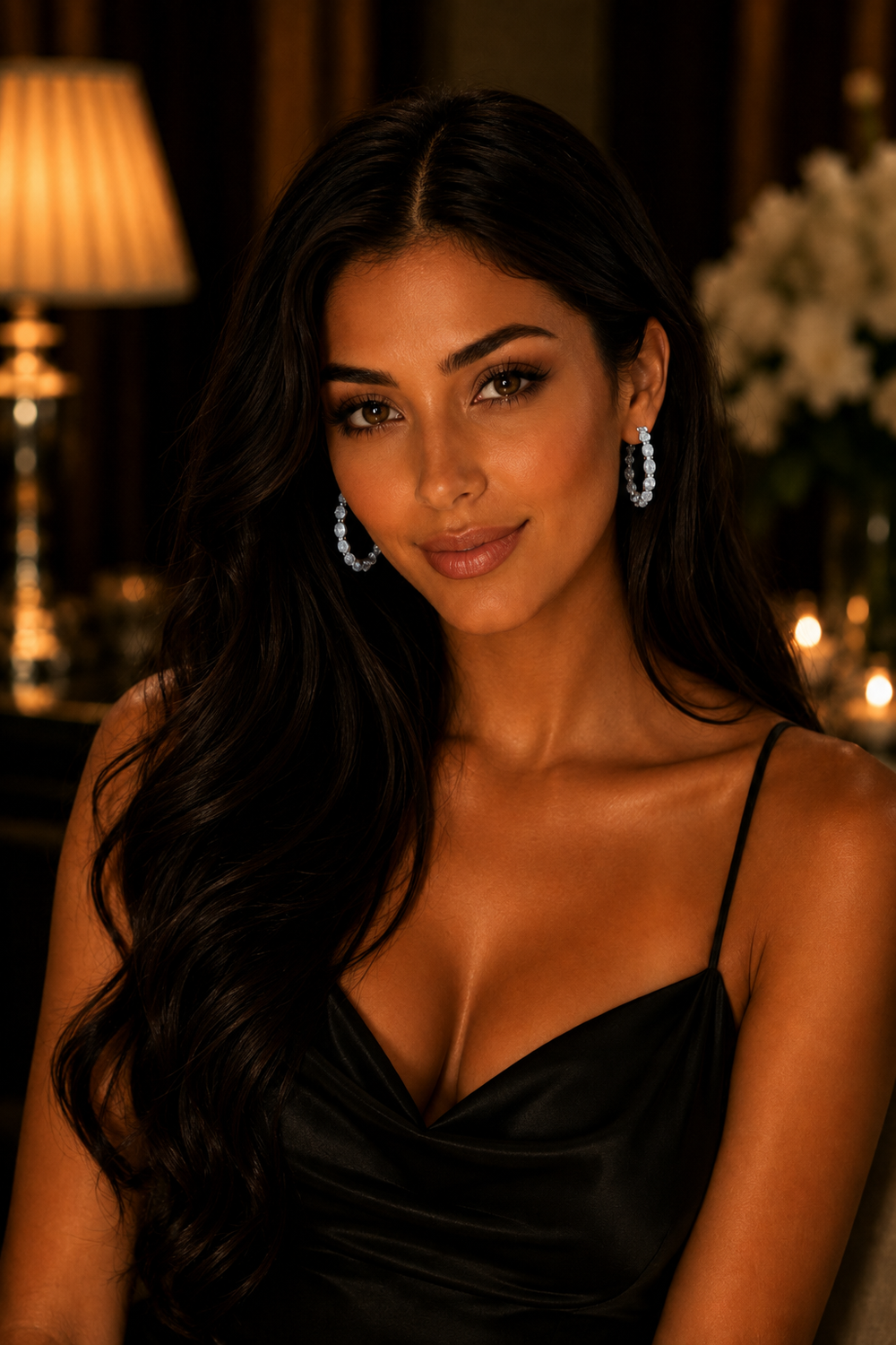 Izzari Celeste Diamond Hoop Earrings