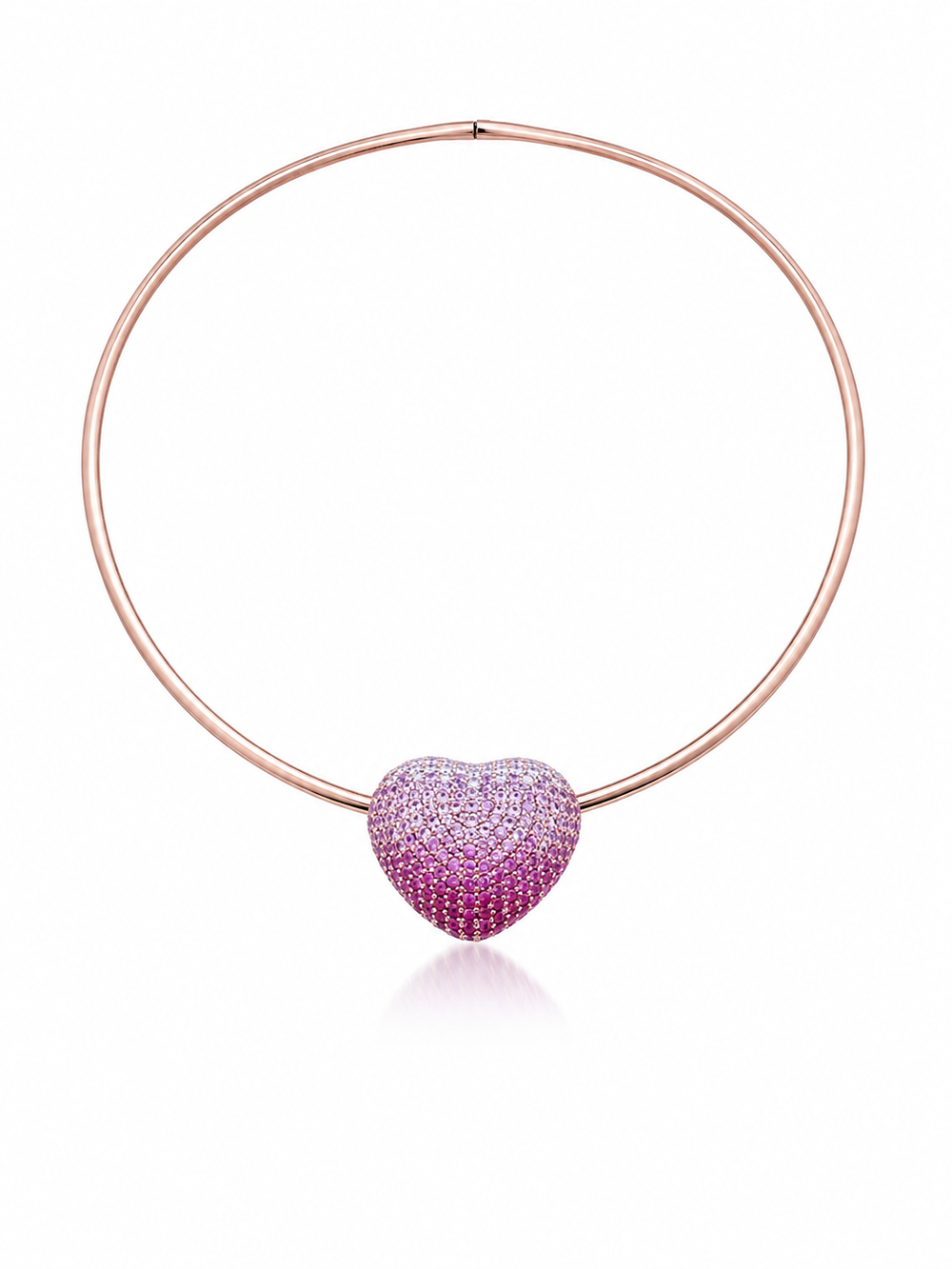 Disco Heart Strawberry Diamond Necklace in 18K Gold | Luxury Heart Jewellery