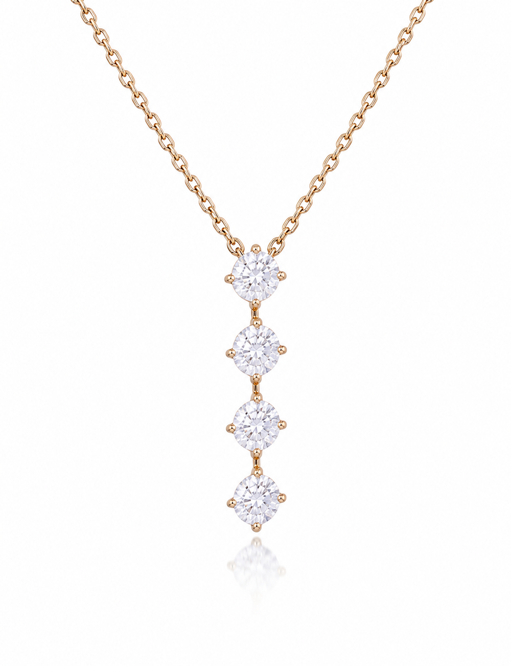 Tiara Oval Diamond Pendant Necklace in 18K Gold