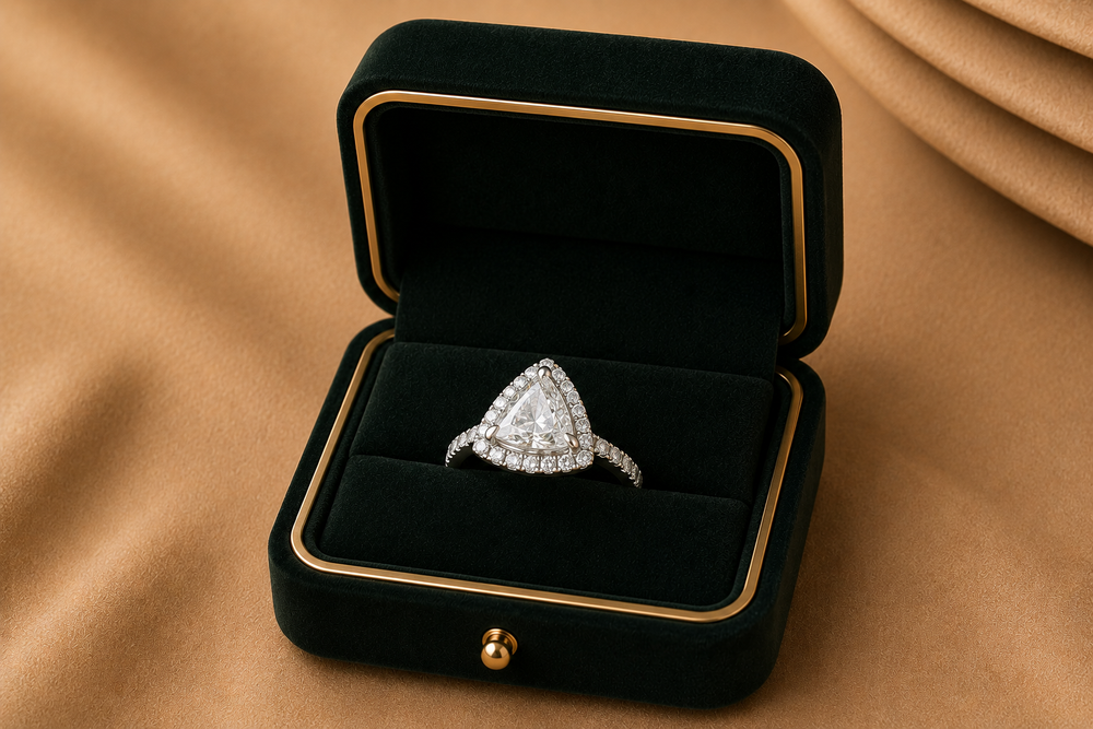 Asterica Trillion Solitaire Ring