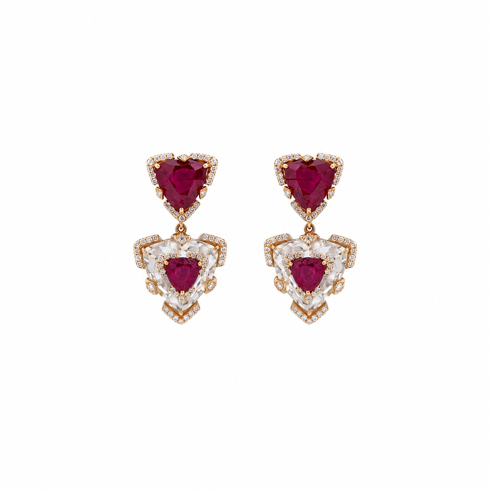 Aurelia Ruby Diamond Statement Earrings