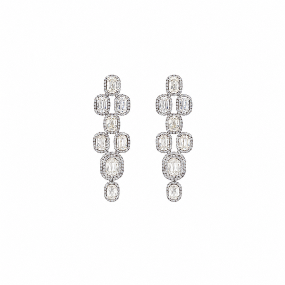 Celeste Diamond Linear Drop Earrings