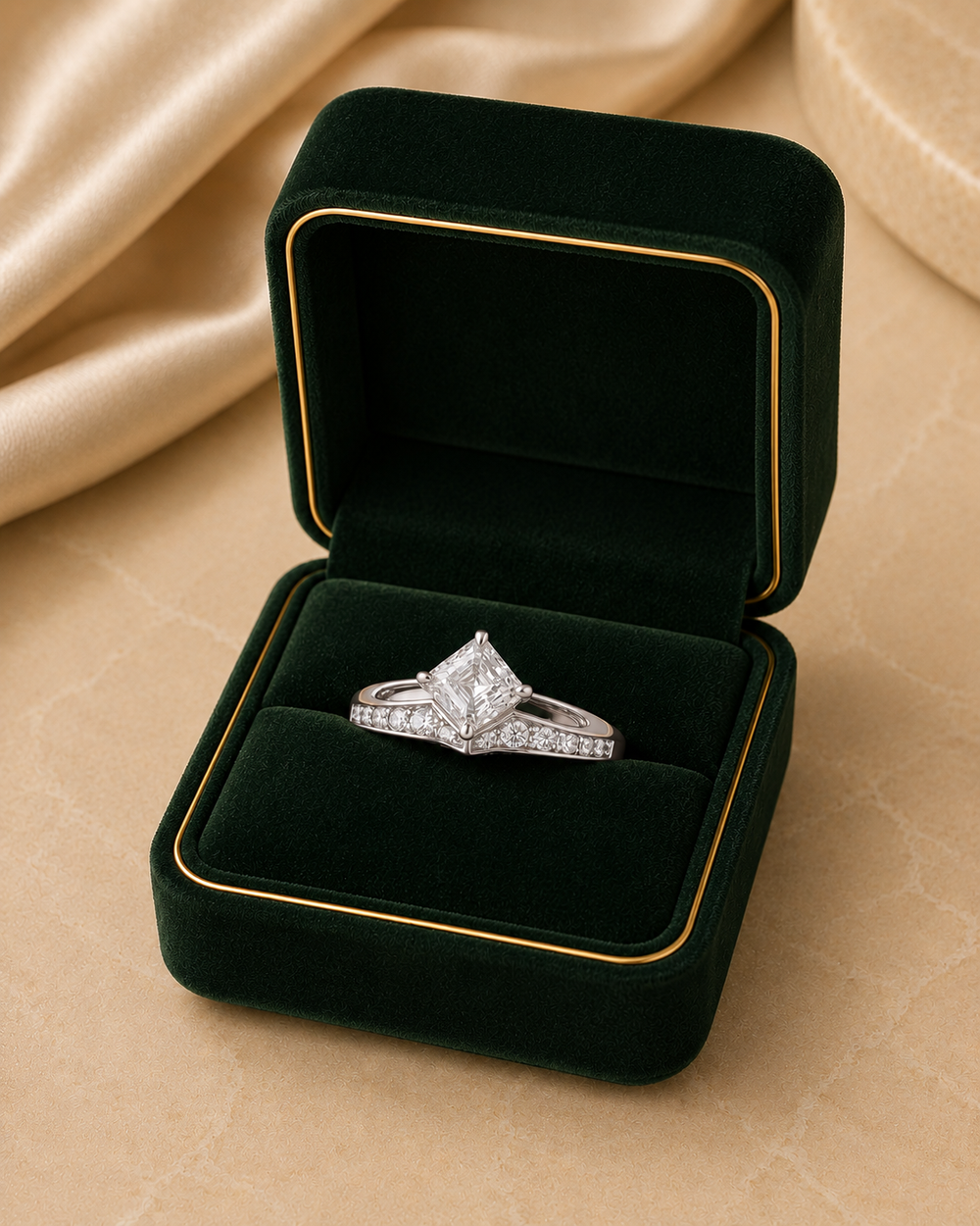 Asterica Asscher Crown Ring