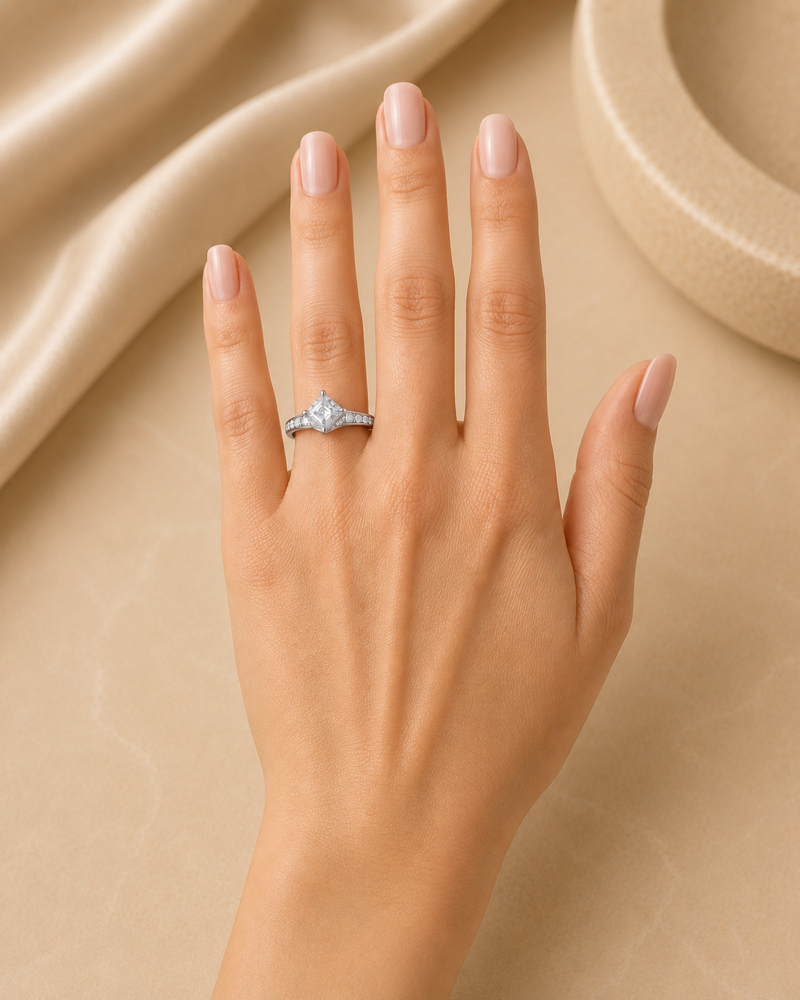 Asterica Asscher Crown Ring