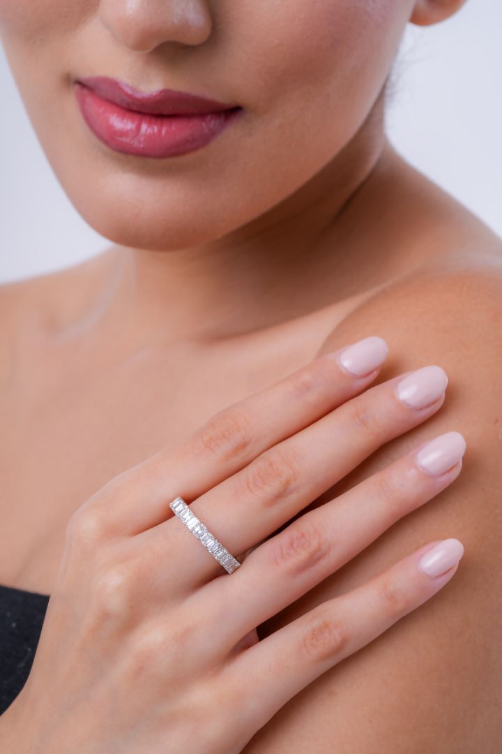 Asterica Eternity Band - Emerald Cut