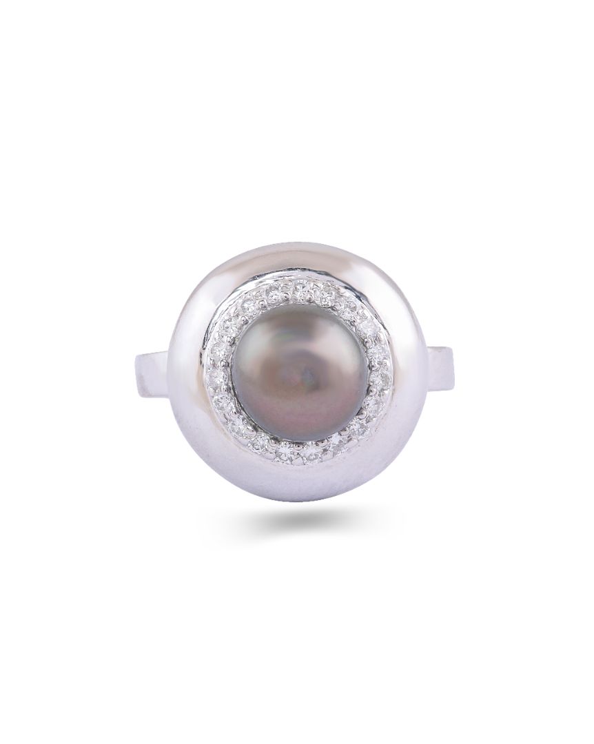 Bubble Grey Pearl Ring