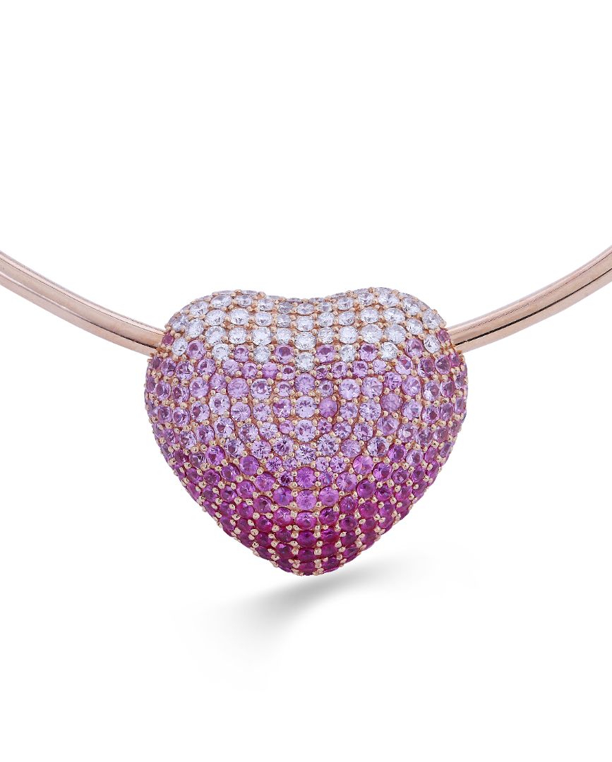 Disco Heart Strawberry Necklace