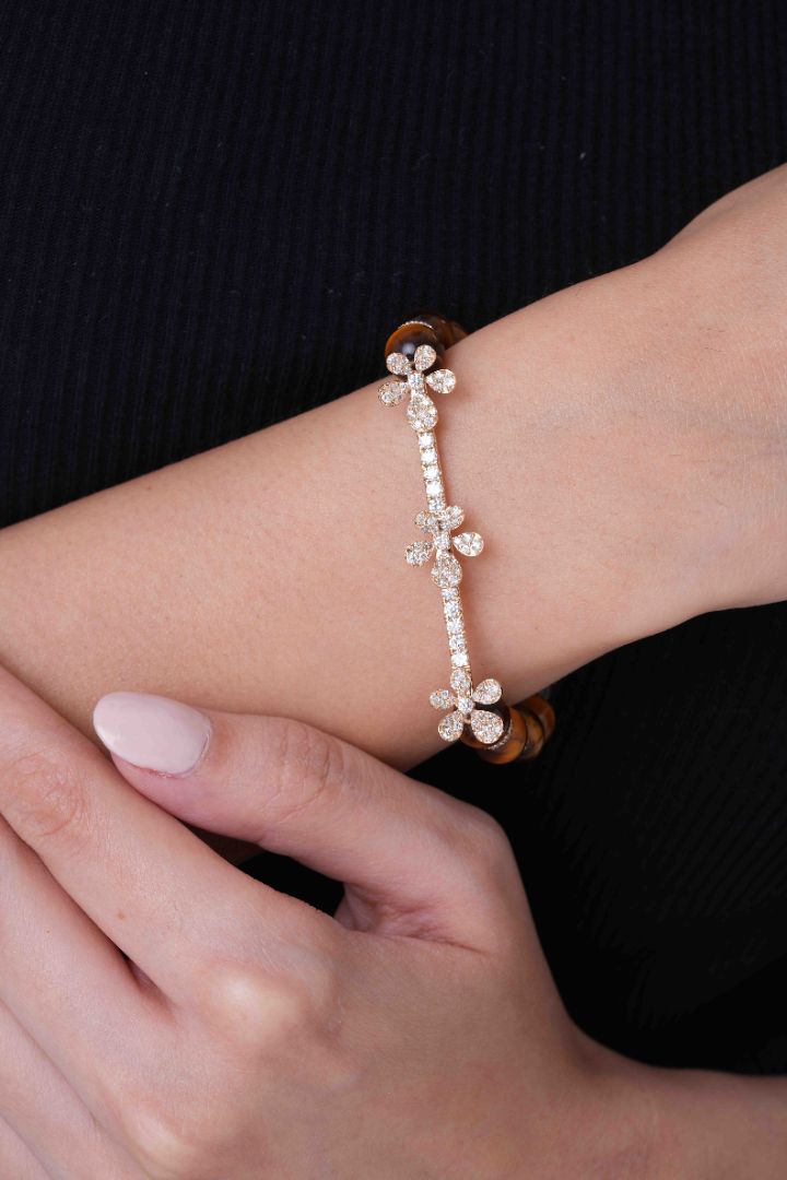 Jasmine Charm Bracelet - Tiger Stone
