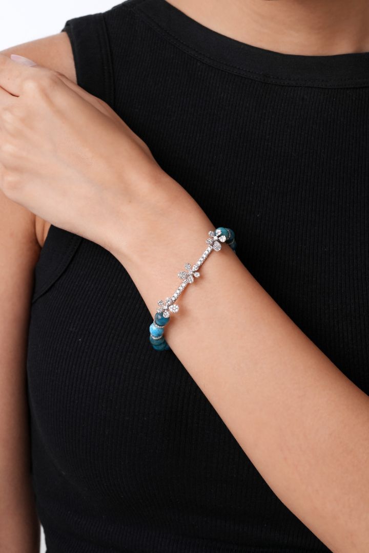 Jasmine Charm Bracelet - Aquamarine