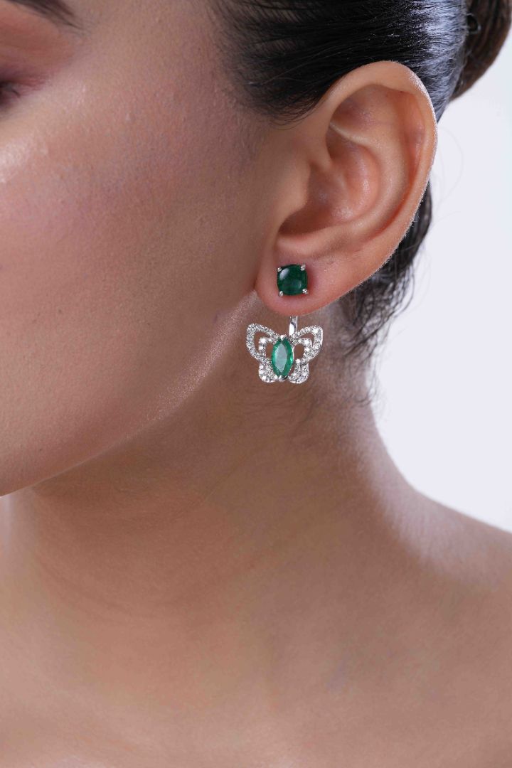 Feral Emerald Butterfly Earrings