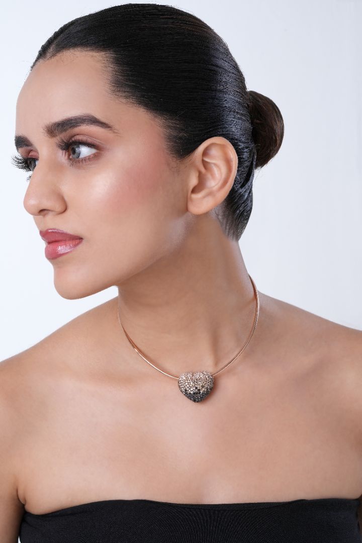 Disco Heart Ombre Necklace