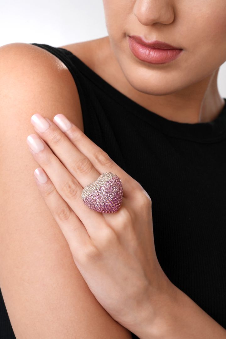 Disco Heart Strawberry Ring