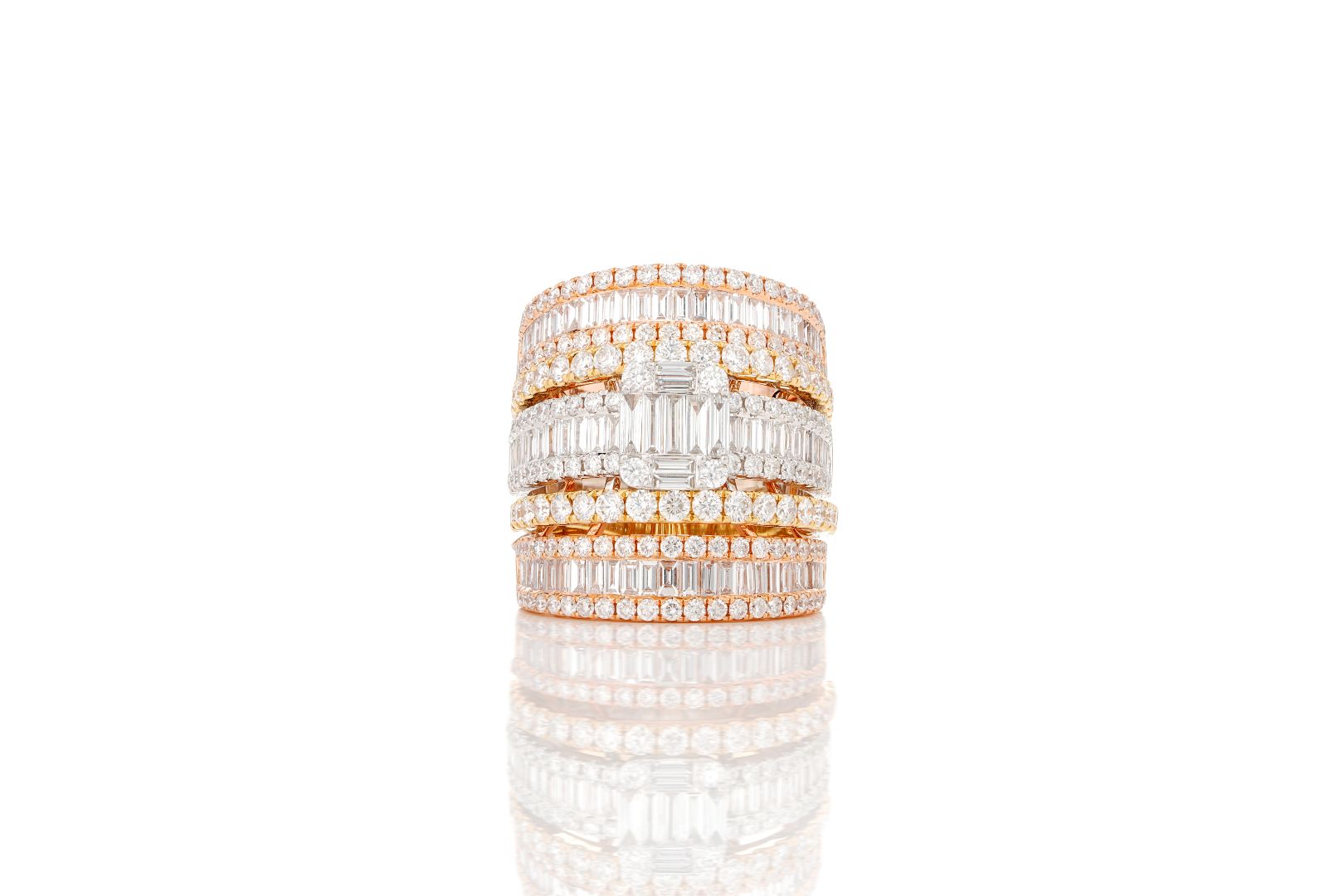 Asterica Baguette Spiral Ring - Rose Gold