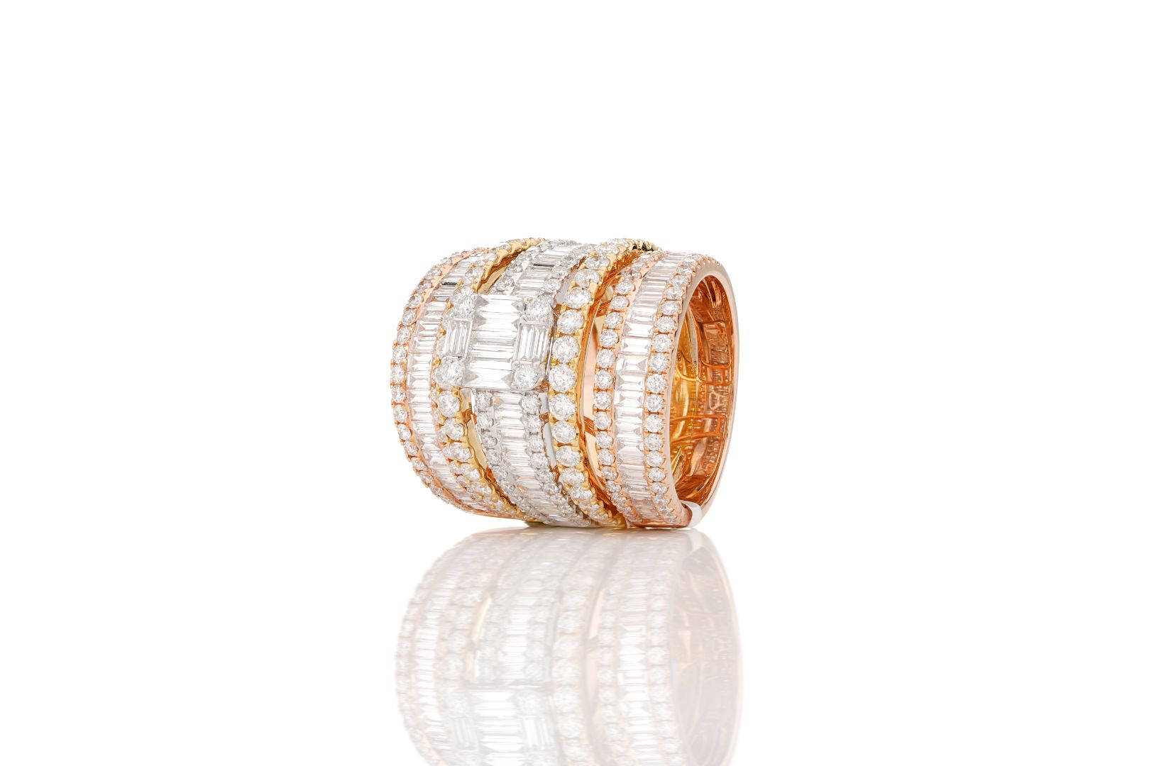 Asterica Baguette Spiral Ring - Rose Gold