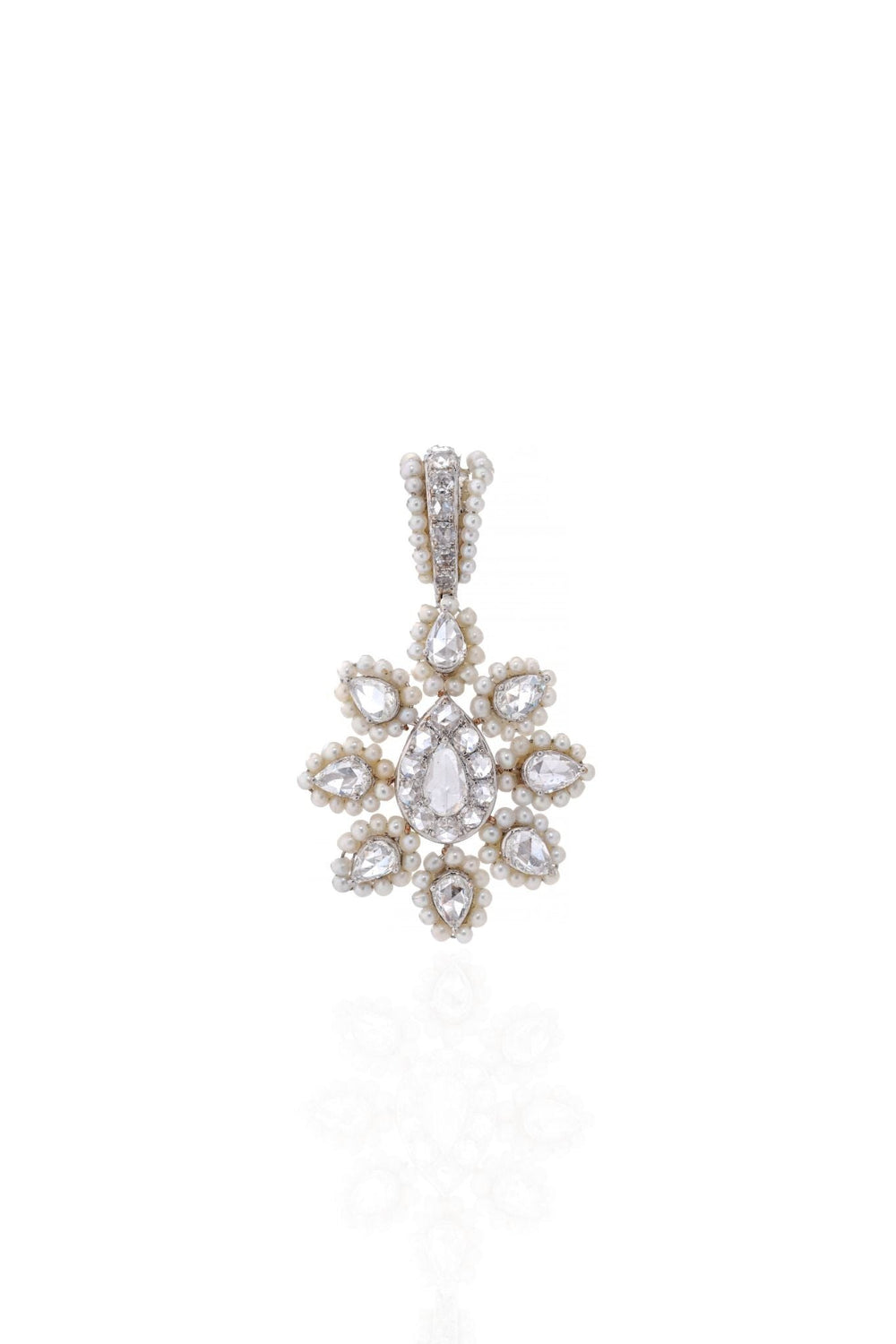Rosé Fleur Rose Cut Diamond Pendant Necklace in 18K Gold | Luxury Fine Jewellery
