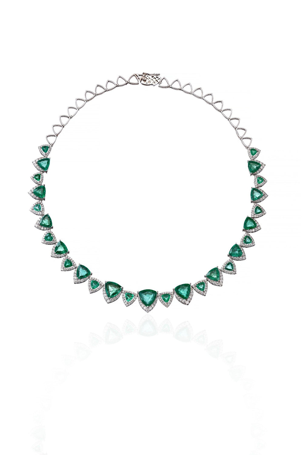 Emerald Royale Diamond Tennis Necklace in 18K Gold | Luxury Statement Fine Jewellery