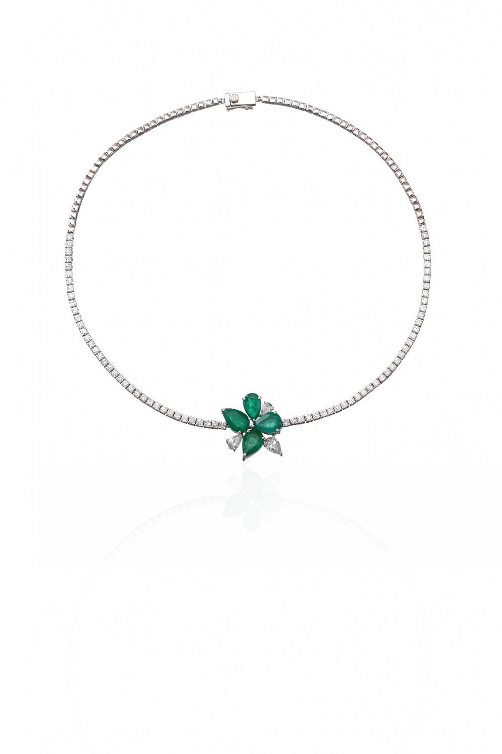 Emerald Clover Diamond Necklace in 18K Gold | Luxury Fine Jewellery