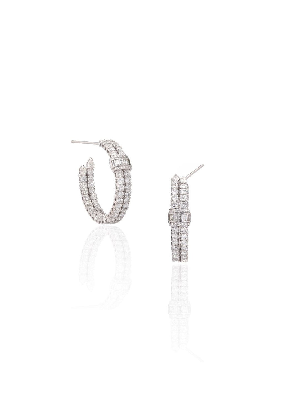 Aurielle Infinity Natural Diamond Hoop Earrings in 18K Gold