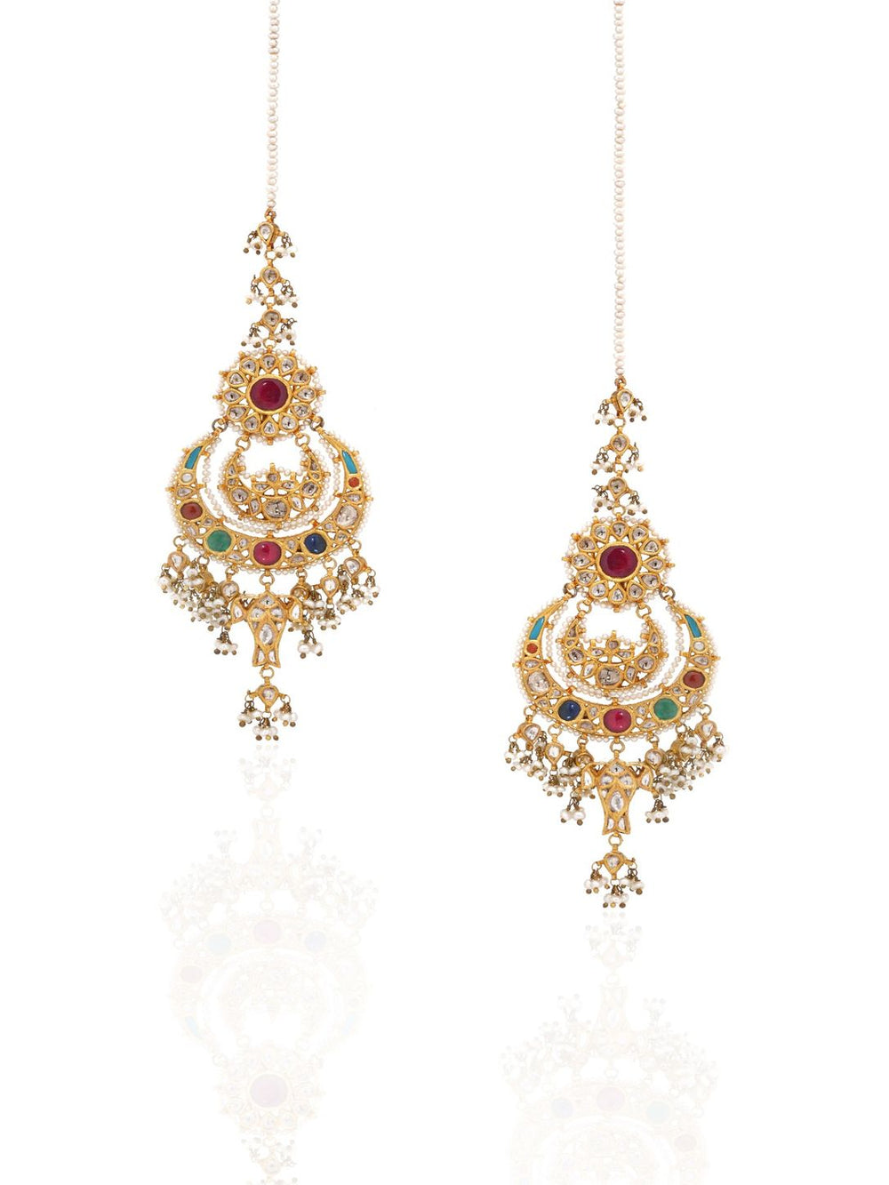 Nooré Polki Heritage Earrings in 22K Gold