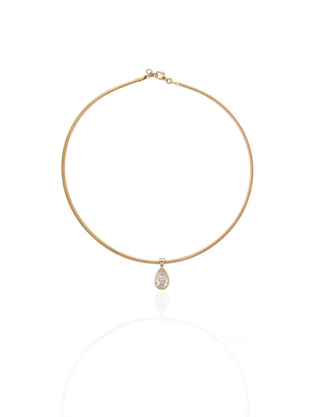 Solitaire Diamond Pendant Necklace in 18K Gold