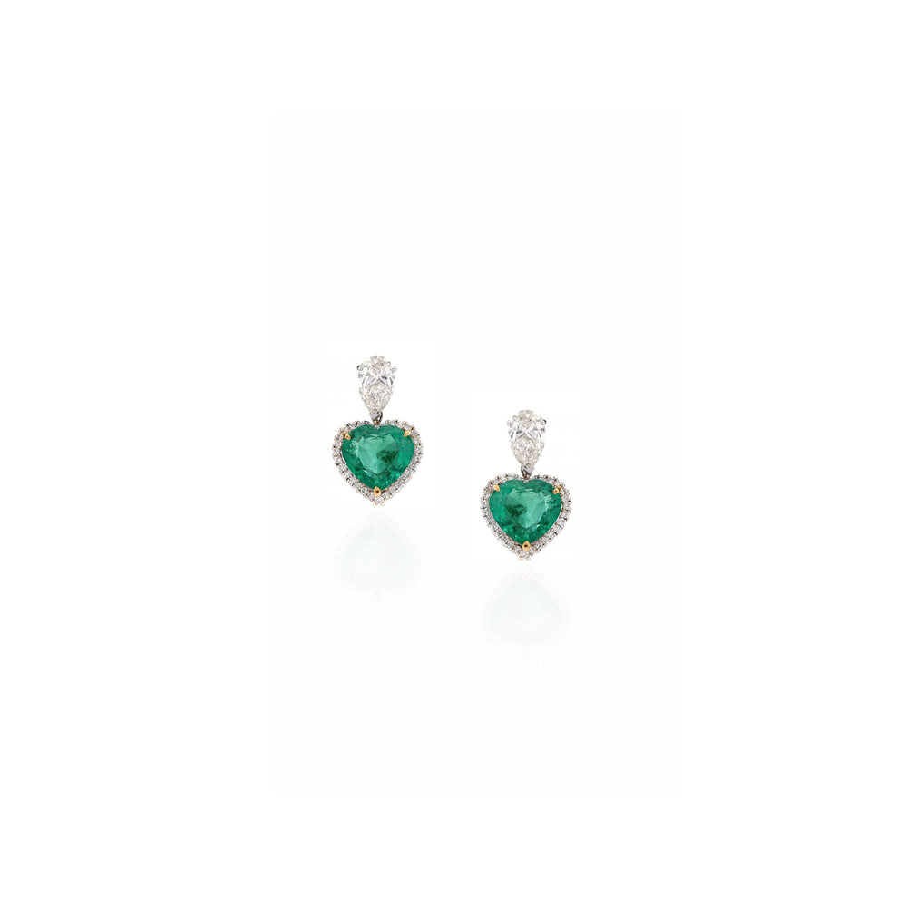 Verde Amour Emerald Heart Drop Earrings