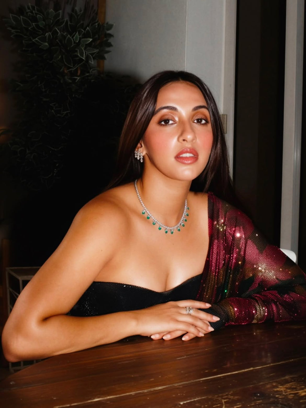 Emerald Drop Fringe Diamond Necklace in 18K Gold | Luxury Statement Fine Jewellery