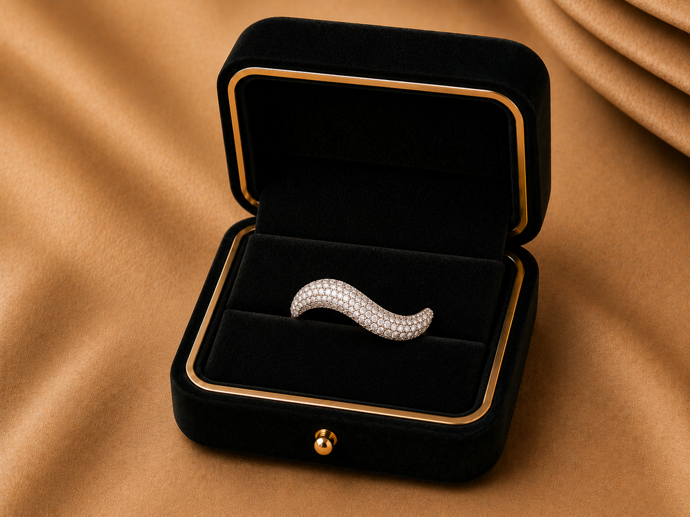 Diamond Wave Eternity Ring in 18K White Gold