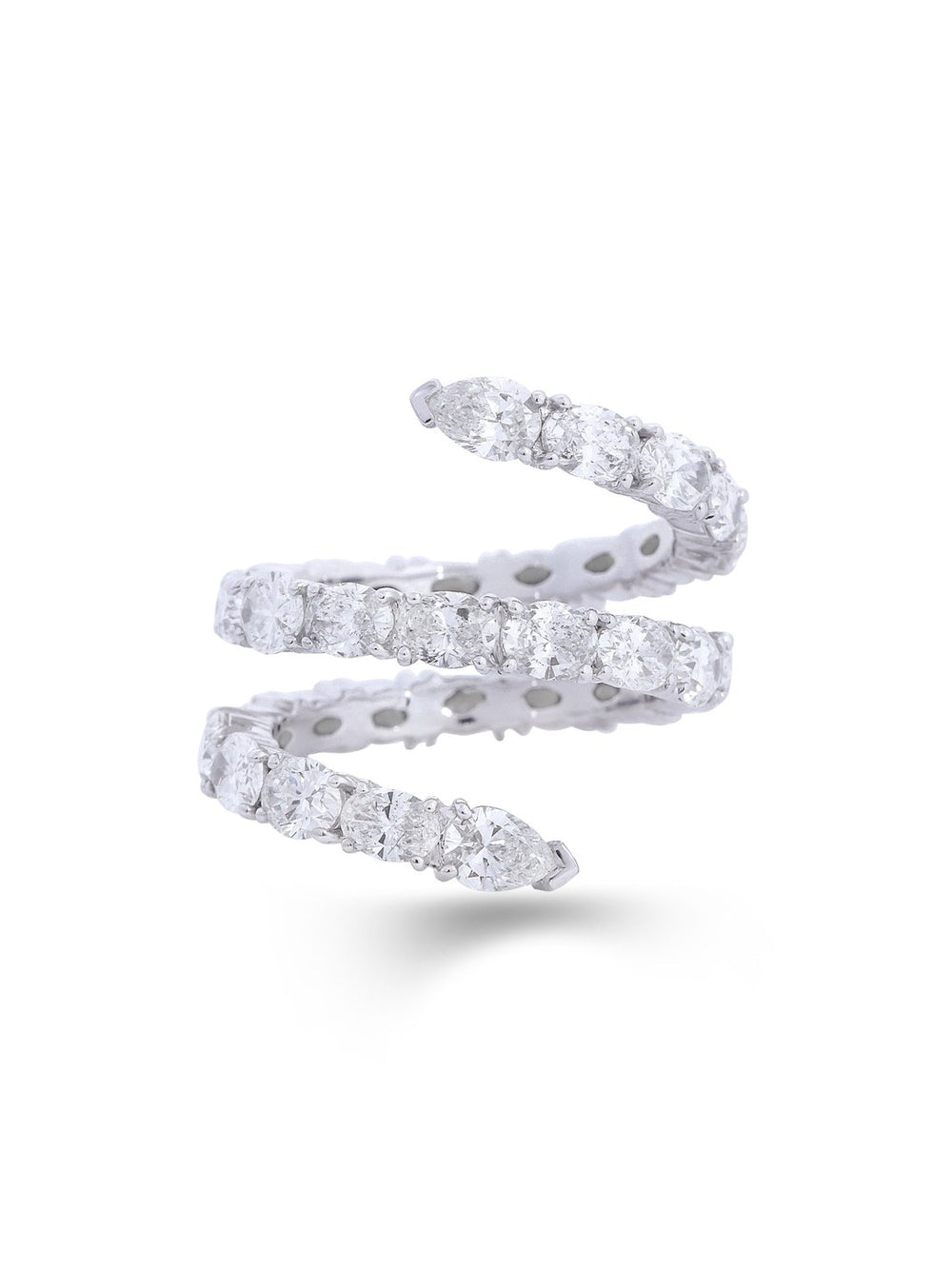 18K White Gold Diamond Spiral Wrap Ring