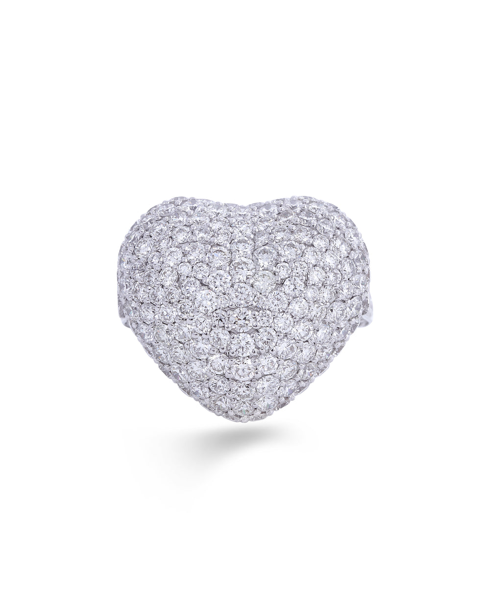Disco Heart Diamond Ring in 18K White Gold