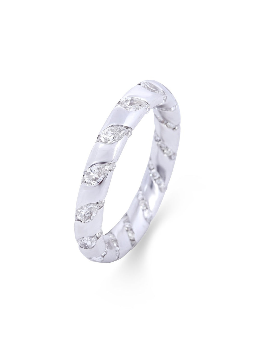 18K White Gold Black Diamond Eternity Band