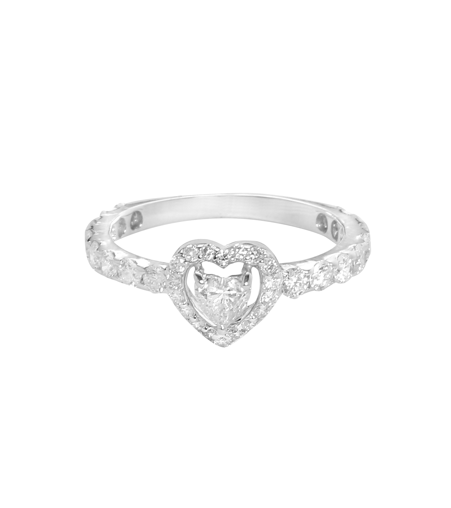 Asterica Heart Solitaire Ring