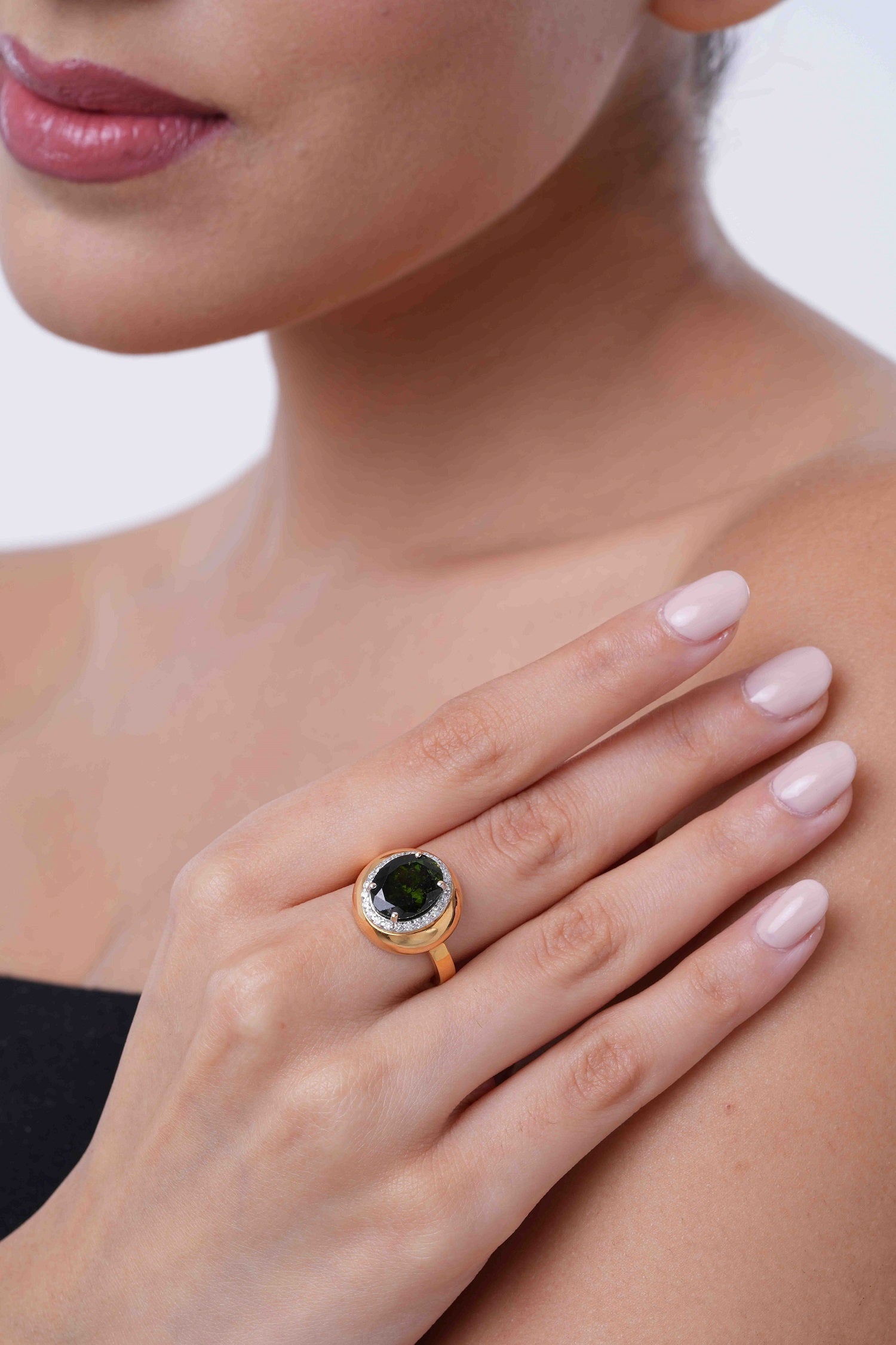 Bubble Green Quartz Ring