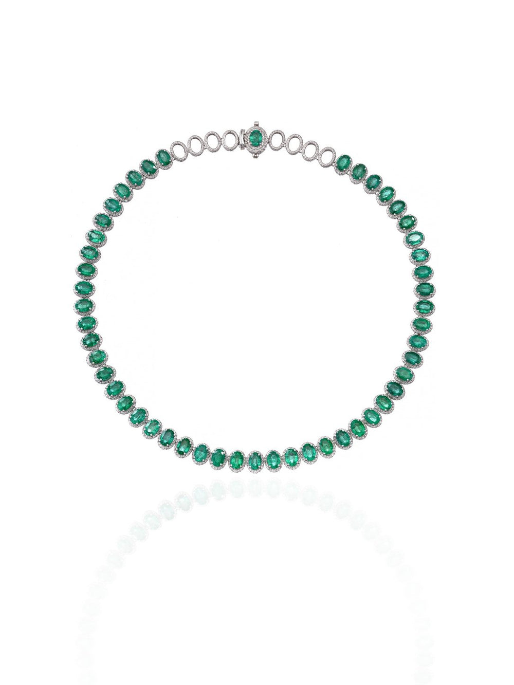 Emerald Grace Diamond Tennis Necklace in 18K Gold | Luxury Fine Jewellery