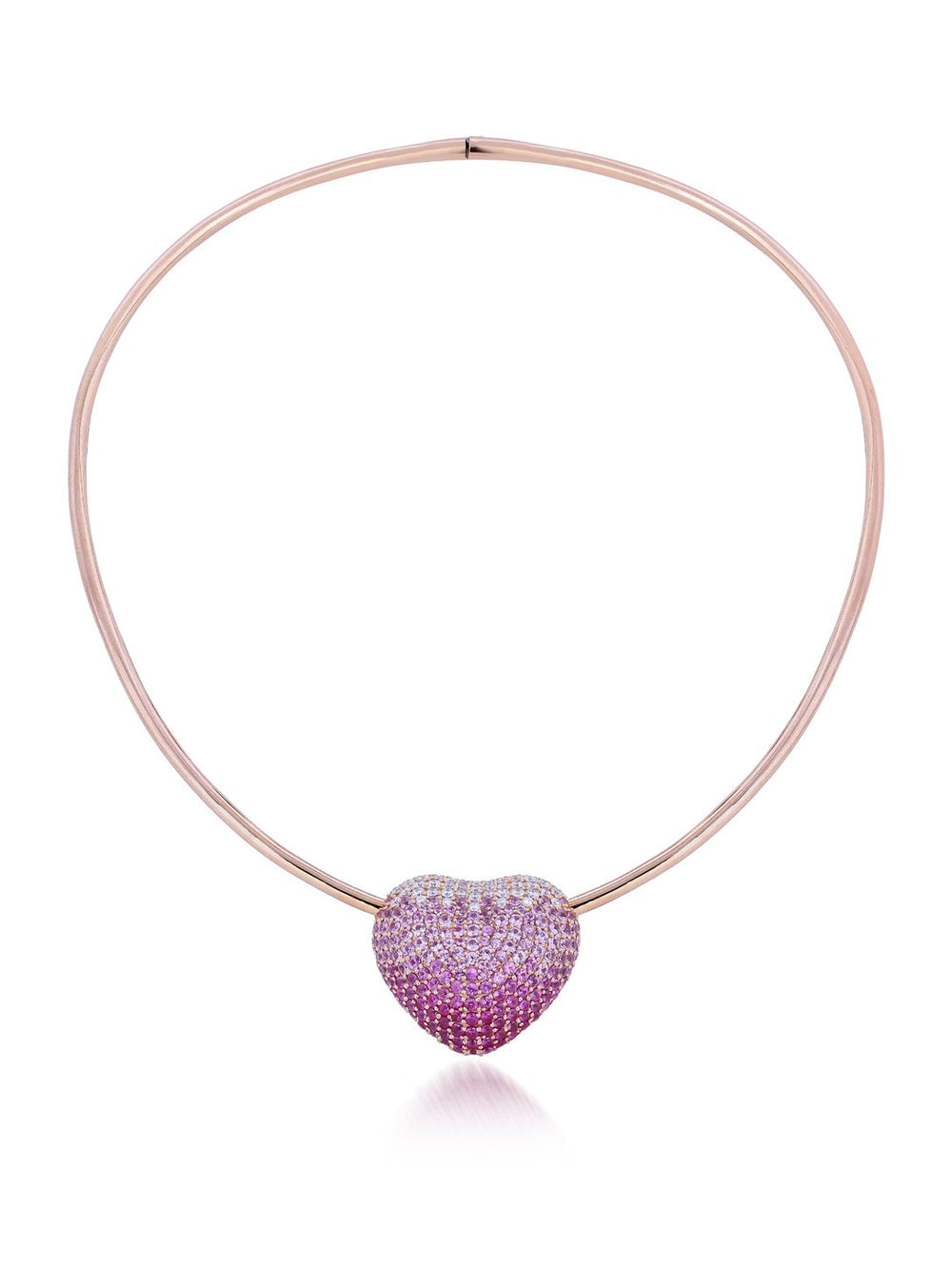 Disco Heart Strawberry Diamond Necklace in 18K Gold | Luxury Heart Jewellery
