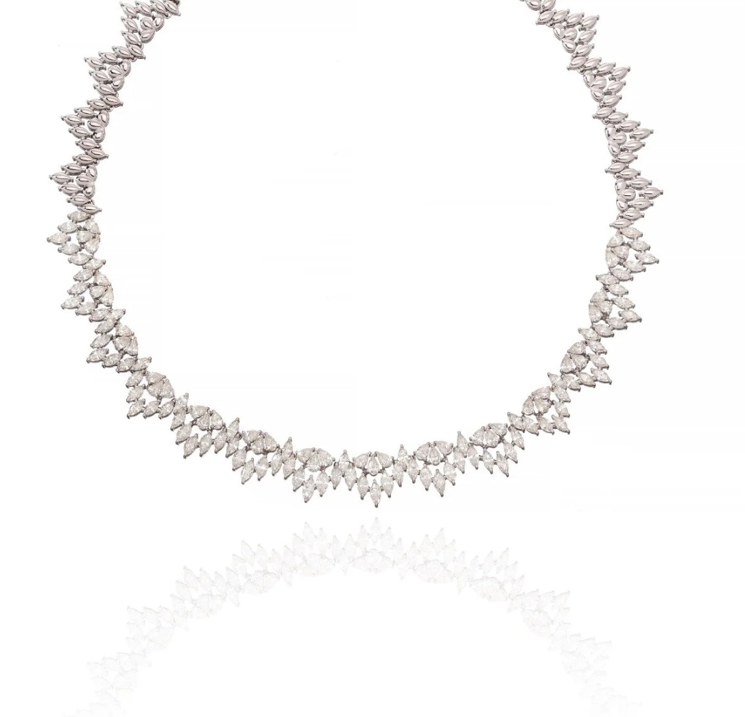 Celestial Edge Diamond Statement Necklace in 18K Gold | Luxury Fine Jewellery