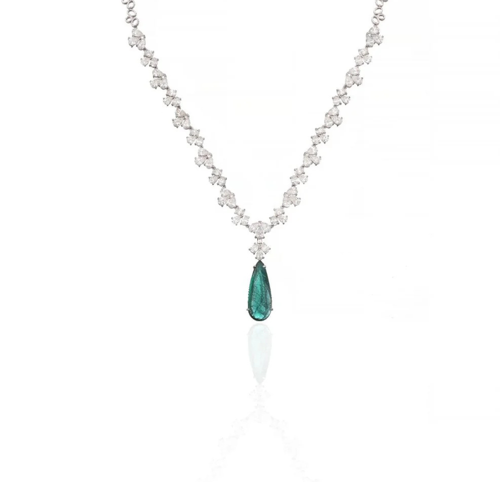 Celeste Curve Diamond Necklace in 14K Gold | Luxury Fine Jewellery