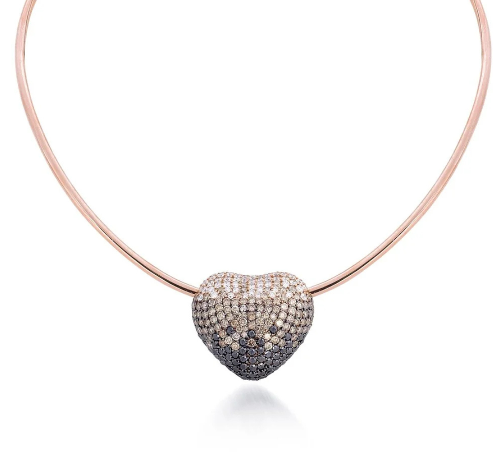 Veloura Heart Diamond Collar Necklace in 18K Gold | Luxury Fine Jewellery