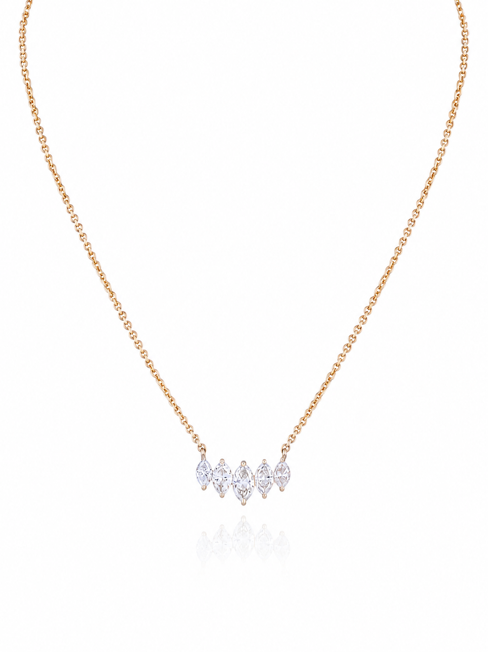 Tiara Marquise Diamond Pendant Necklace in 18K Gold