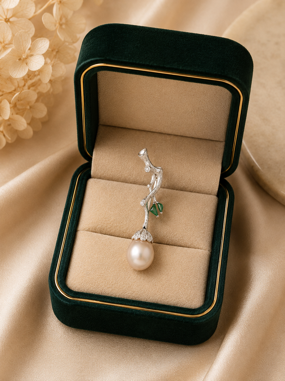 18K Gold Natural Diamond Brooch | Luxury Jewellery