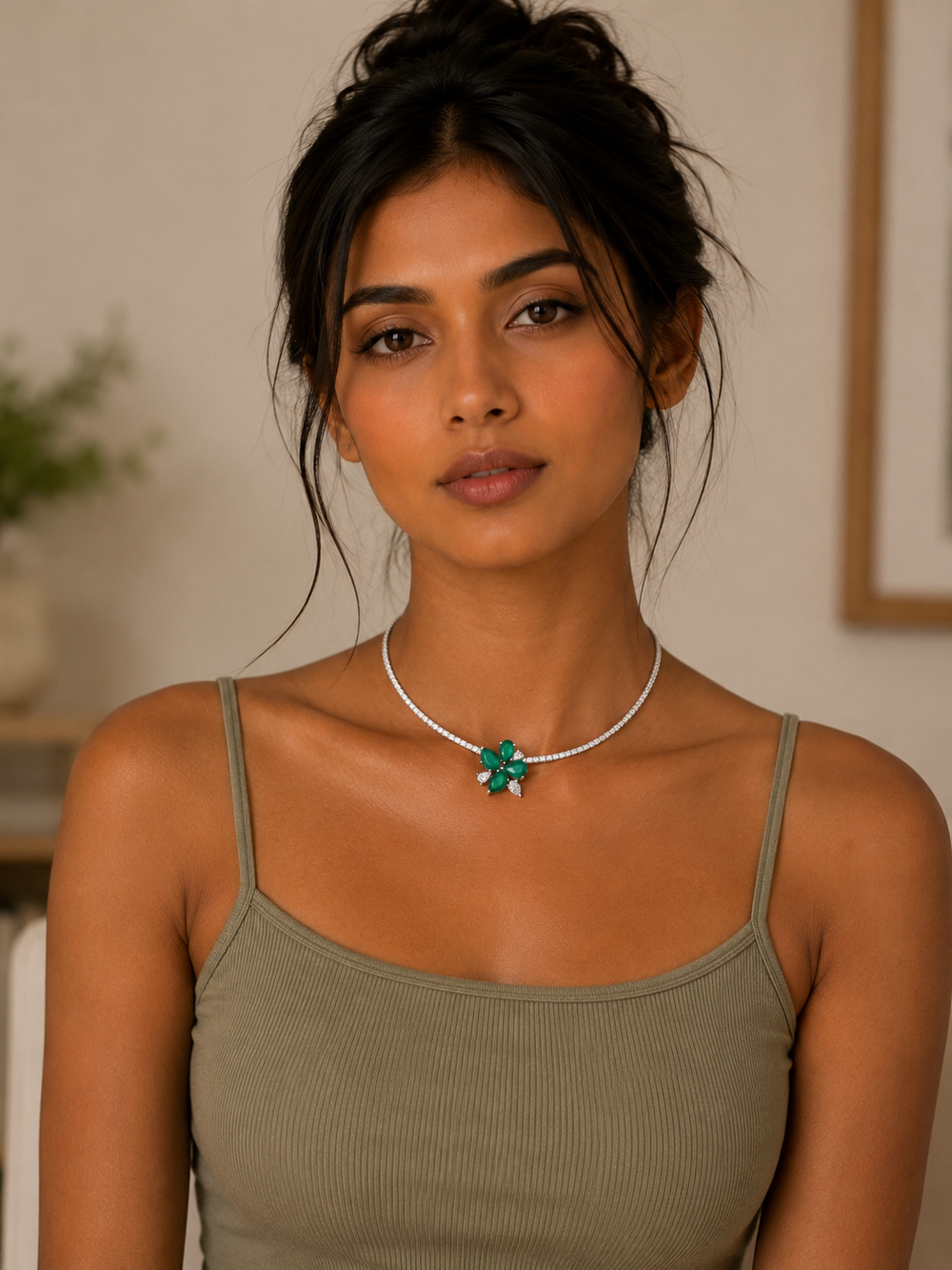 Emerald Clover Diamond Necklace in 18K Gold | Luxury Fine Jewellery
